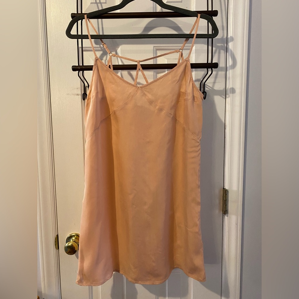 Abercrombie & Fitch slip dress, peachy pink, sz. s, strappy, 100% rayon